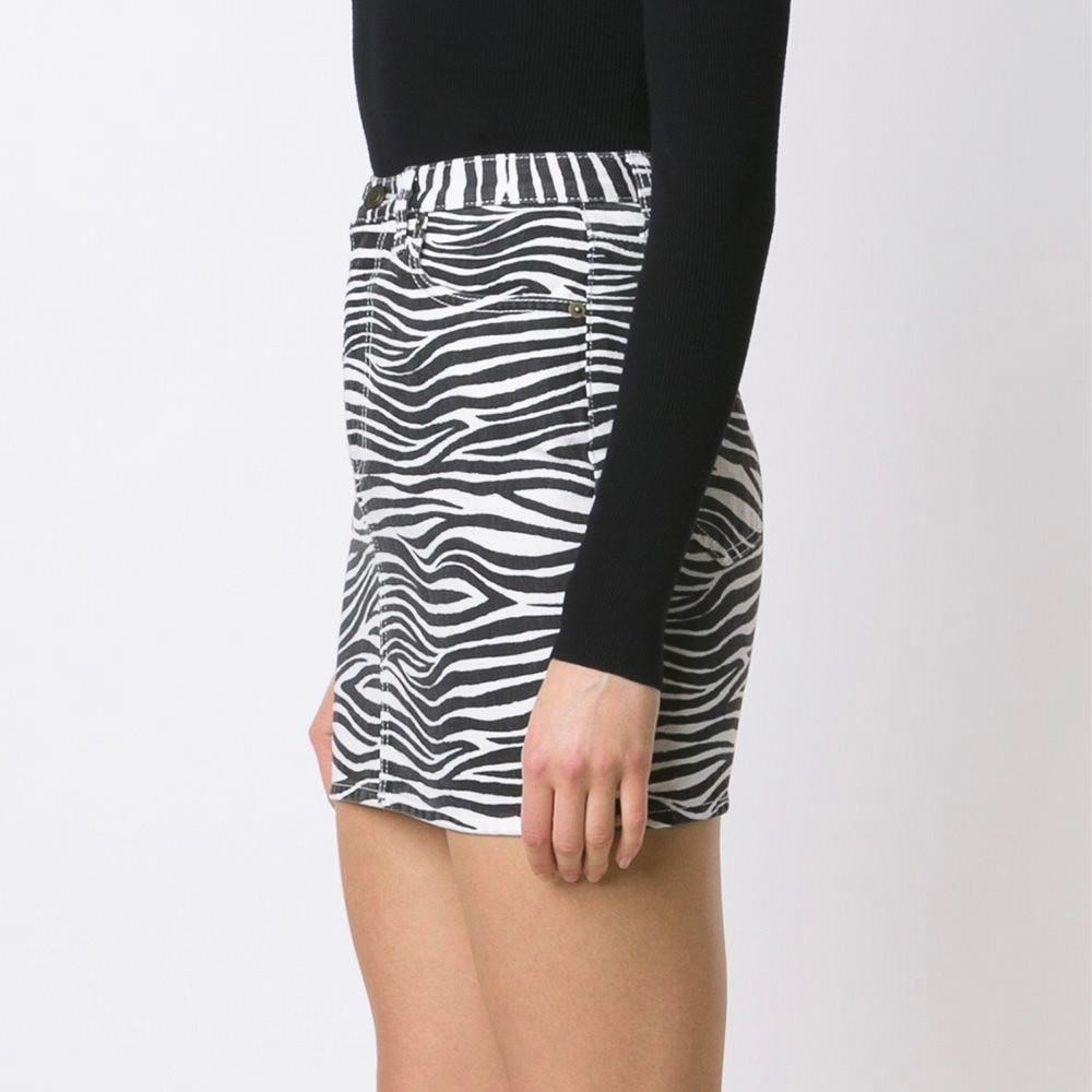 SOLD Saint Laurent Zebra Print Denim Skirt - Picture 4 of 11
